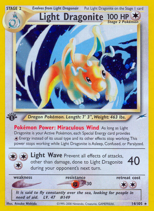 Light Dragonite | Neo Destiny | Neo | 14/105 | New Mint | Rare Holo