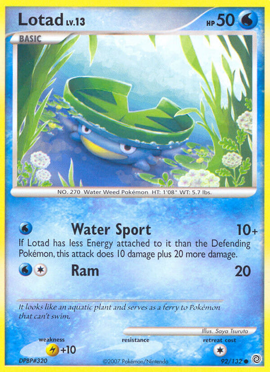 Lotad | Secret Wonders | Diamond & Pearl | 92/132 | New Mint | Common