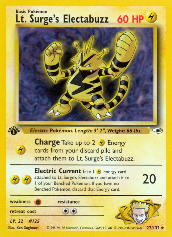 Lt. Surge’s Electabuzz | Gym Heroes | Gym | 27/132 | New Mint | Rare