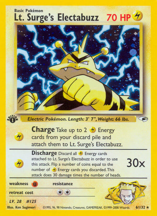 Lt. Surge’s Electabuzz | Gym Heroes | Gym | 6/132 | New Mint | Rare Holo