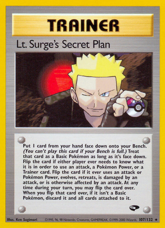 Lt. Surge’s Secret Plan | Gym Challenge | Gym | 107/132 | New Mint | Rare