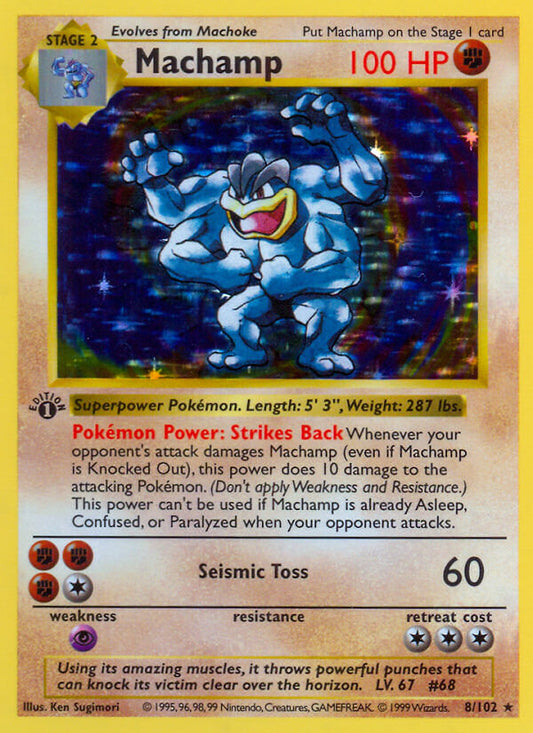 Machamp | Base Set | Classic | 8/102 | New Mint | Rare Holo