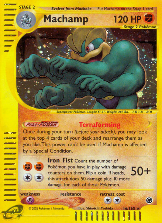 Machamp | Expedition | E-Card | 16/165 | New Mint | Rare Holo