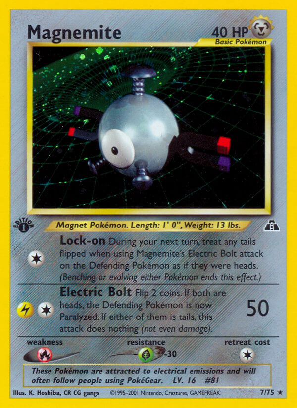 Magnemite | Neo Discovery | Neo | 7/75 | New Mint | Rare Holo