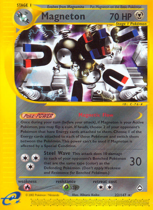 Magneton | Aquapolis | E-Card | 22/147 | New Mint | Rare