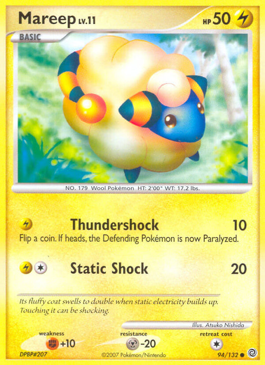 Mareep | Secret Wonders | Diamond & Pearl | 94/132 | New Mint | Common