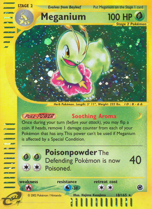 Meganium | Expedition | E-Card | 18/165 | New Mint | Rare Holo