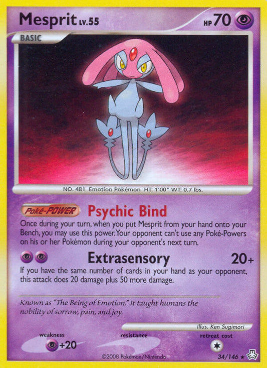 Mesprit | Legends Awakened | Diamond & Pearl | 34/146 | New Mint | Rare