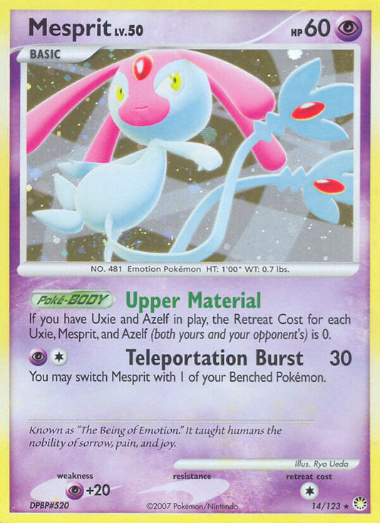 Mesprit | Mysterious Treasures | Diamond & Pearl | 14/123 | New Mint | Rare Holo