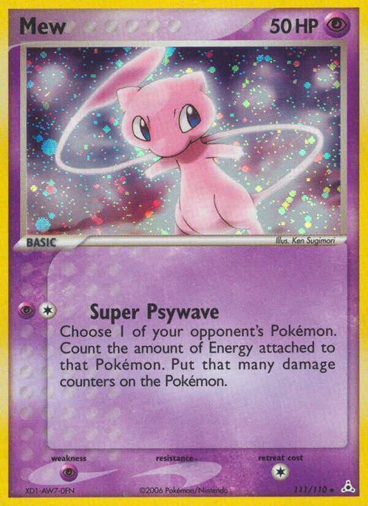 Mew | Holon Phantoms | EX | 111/110 | New Mint | Rare Secret