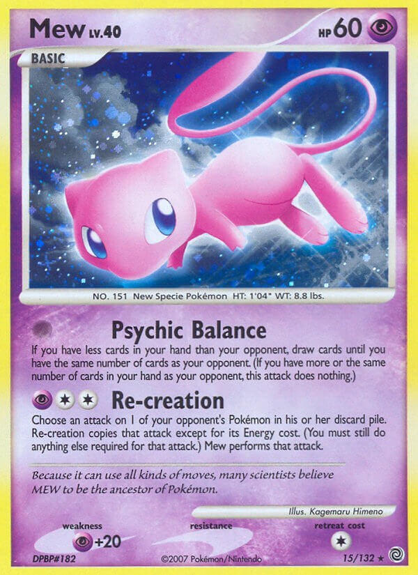 Mew | Secret Wonders | Diamond & Pearl | 15/132 | New Mint | Rare Holo