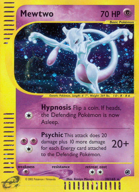 Mewtwo | Expedition | E-Card | 20/165 | New Mint | Rare Holo