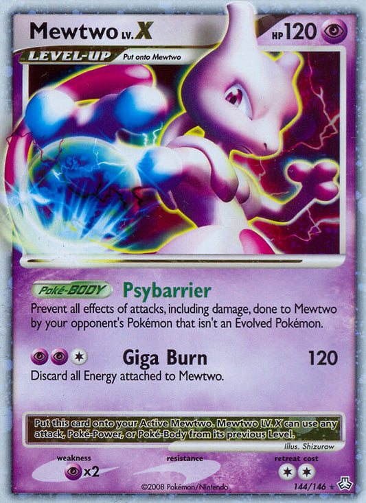 Mewtwo LV.X | Legends Awakened | Diamond & Pearl | 144/146 | New Mint | Rare Holo LV.X