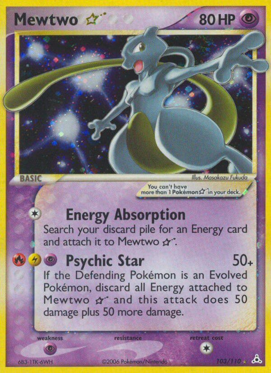 Mewtwo Star | Holon Phantoms | EX | 103/110 | New Mint | Rare Holo Star