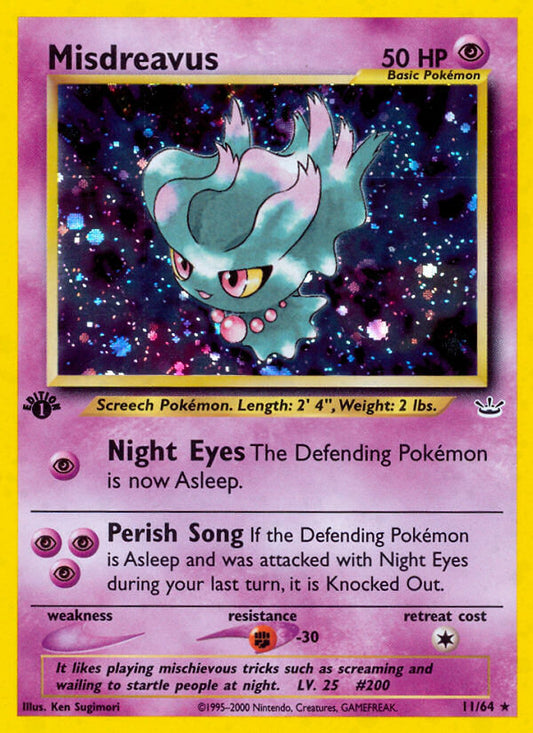 Misdreavus | Neo Revelation | Neo | 11/64 | New Mint | Rare Holo