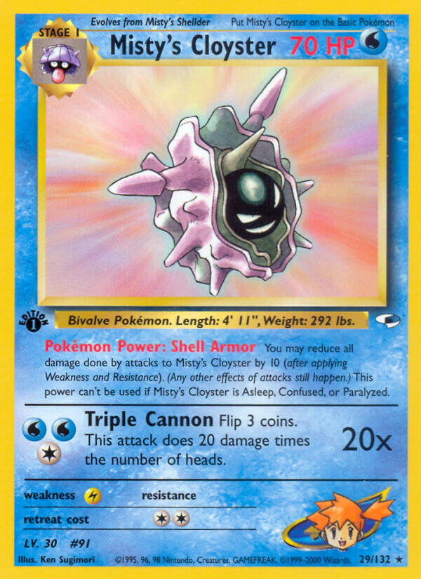 Misty’s Cloyster | Gym Heroes | Gym | 29/132 | New Mint | Rare