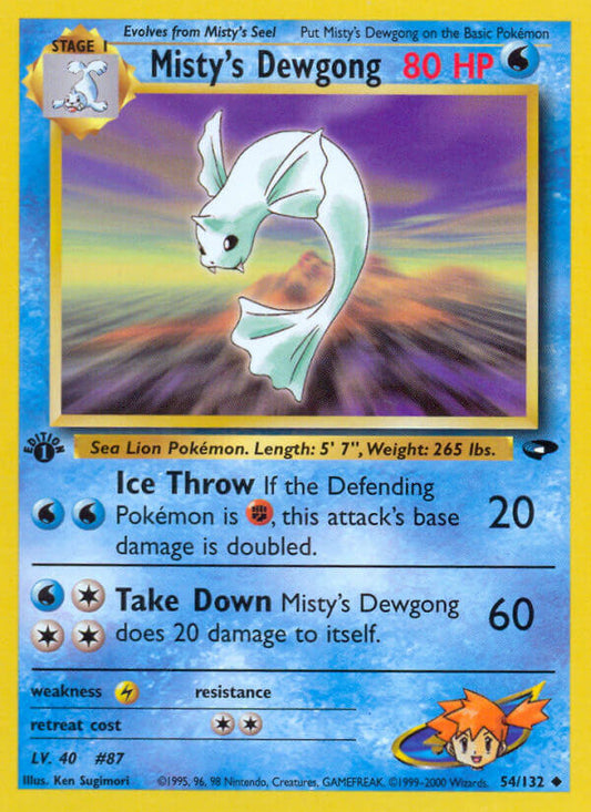 Misty’s Dewgong | Gym Challenge | Gym | 54/132 | New Mint | Uncommon