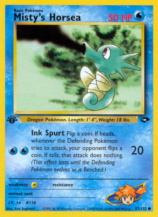 Misty’s Horsea | Gym Challenge | Gym | 87/132 | New Mint | Common