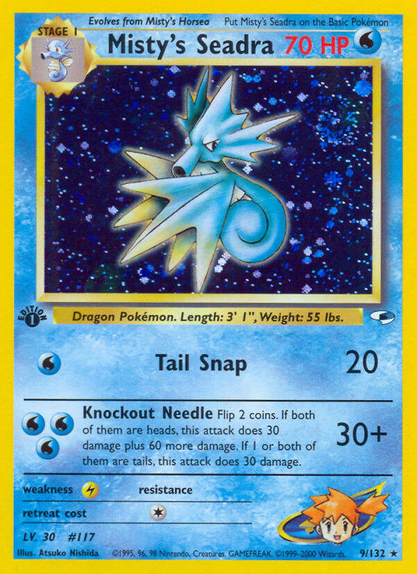 Misty’s Seadra | Gym Heroes | Gym | 9/132 | New Mint | Rare Holo