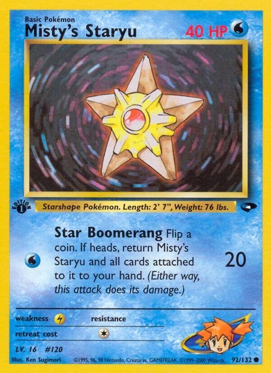 Misty’s Staryu | Gym Challenge | Gym | 92/132 | New Mint | Common