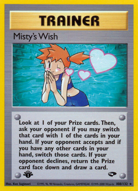 Misty’s Wish | Gym Challenge | Gym | 108/132 | New Mint | Rare