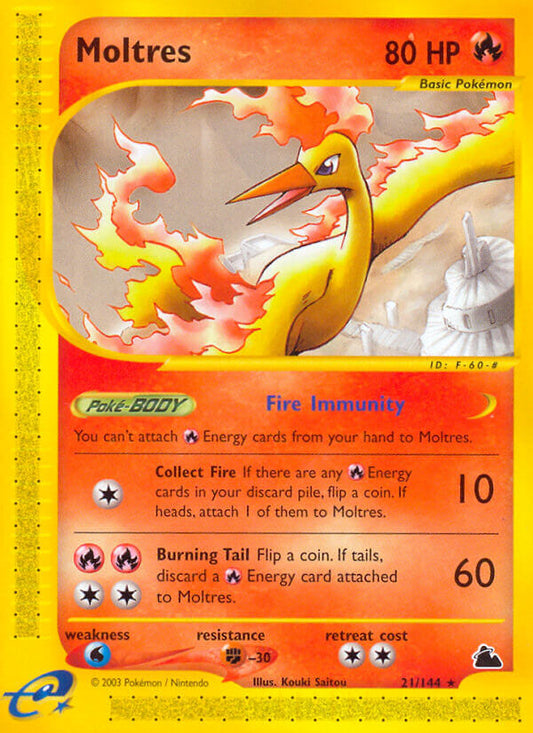 Moltres | Skyridge | E-Card | 21/144 | New Mint | Rare