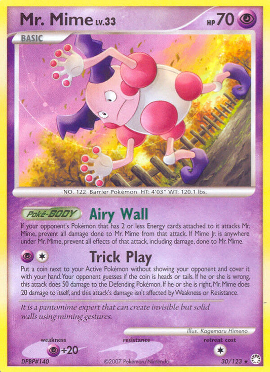 Mr. Mime | Mysterious Treasures | Diamond & Pearl | 30/123 | New Mint | Rare
