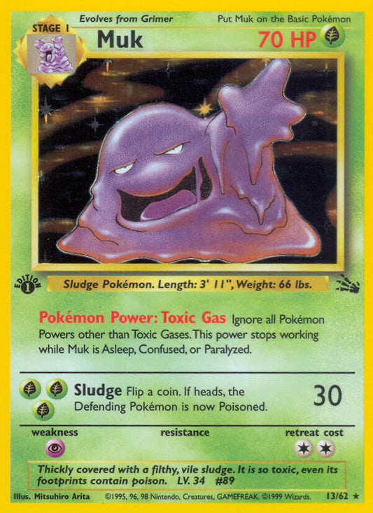 Muk | Fossil | Classic | 13/62 | New Mint | Rare Holo