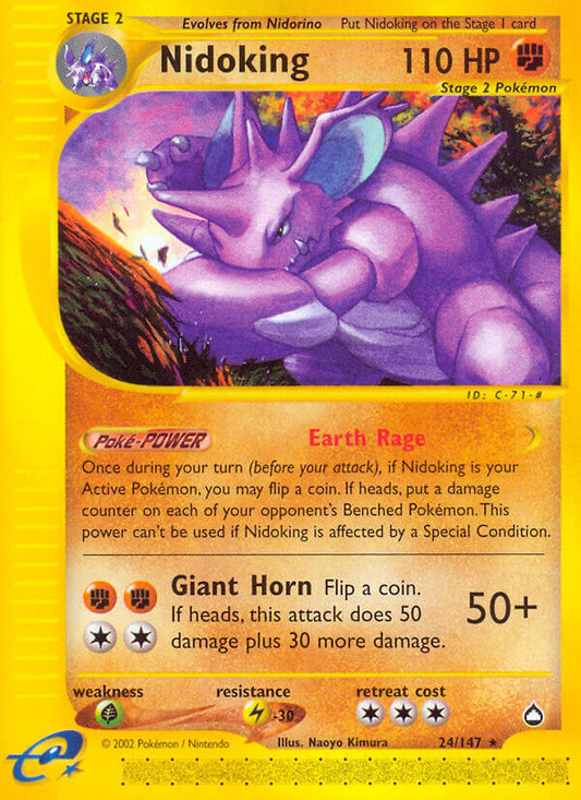 Nidoking | Aquapolis | E-Card | 24/147 | New Mint | Rare