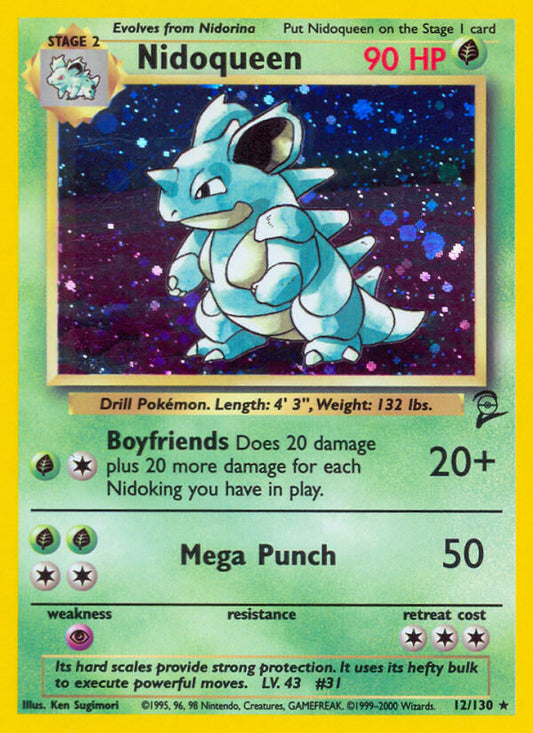 Nidoqueen | Base Set 2 | Classic | 12/130 | New Mint | Rare Holo