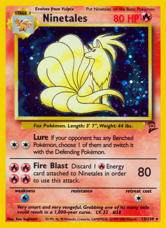 Ninetales | Base Set 2 | Classic | 13/130 | New Mint | Rare Holo