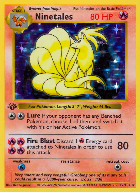 Ninetales | Base Set | Classic | 12/102 | New Mint | Rare Holo