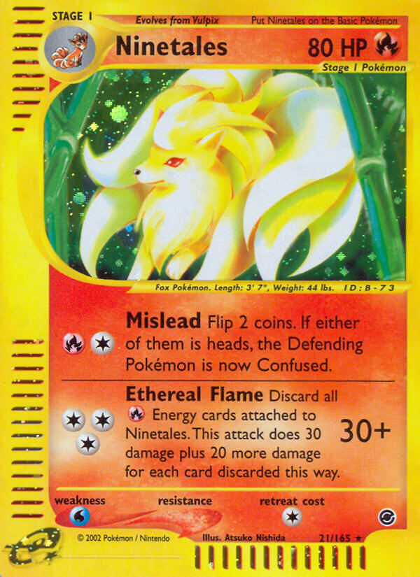 Ninetales | Expedition | E-Card | 21/165 | New Mint | Rare Holo