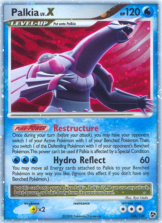 Palkia LV.X | Great Encounters | Diamond & Pearl | 106/106 | New Mint | Rare Holo LV.X