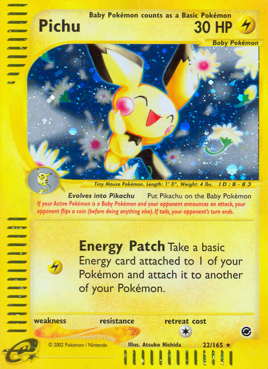 Pichu | Expedition | E-Card | 22/165 | New Mint | Rare Holo