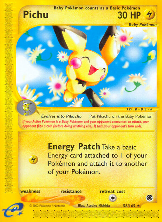 Pichu | Expedition | E-Card | 58/165 | New Mint | Rare