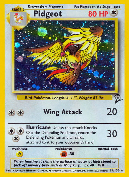 Pidgeot | Base Set 2 | Classic | 14/130 | New Mint | Rare Holo