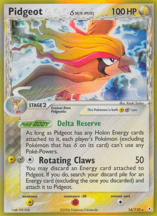 Pidgeot | Holon Phantoms | EX | 14/110 | New Mint | Rare Holo