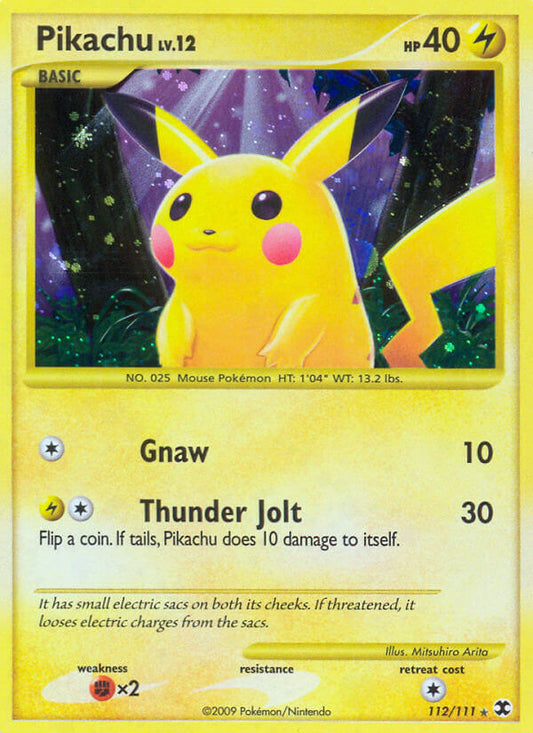 Pikachu | Rising Rivals | Platinum | 112/111 | New Mint | Rare Secret