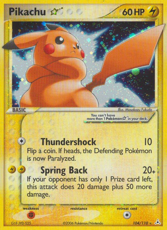 Pikachu Star | Holon Phantoms | EX | 104/110 | New Mint | Rare Holo Star