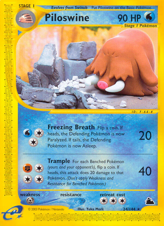 Piloswine | Skyridge | E-Card | 24/144 | New Mint | Rare