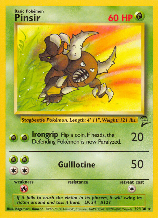 Pinsir | Base Set 2 | Classic | 29/130 | New Mint | Rare