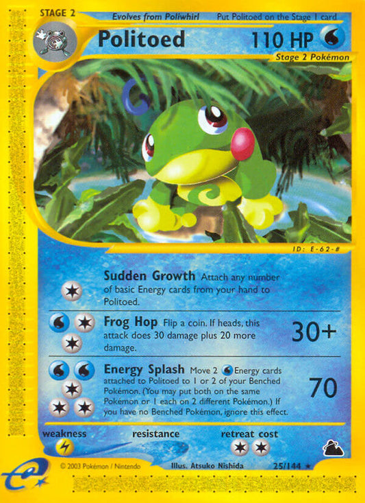 Politoed | Skyridge | E-Card | 25/144 | New Mint | Rare
