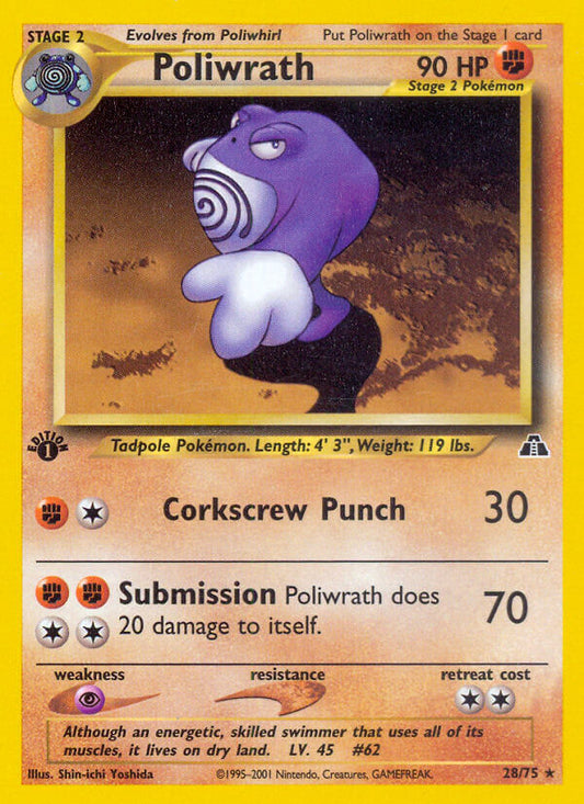 Poliwrath | Neo Discovery | Neo | 28/75 | New Mint | Rare