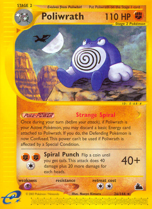 Poliwrath | Skyridge | E-Card | 26/144 | New Mint | Rare