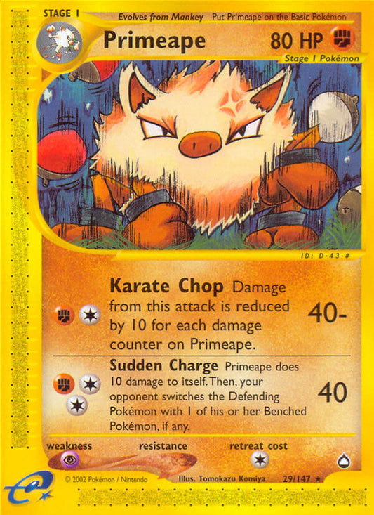Primeape | Aquapolis | E-Card | 29/147 | New Mint | Rare