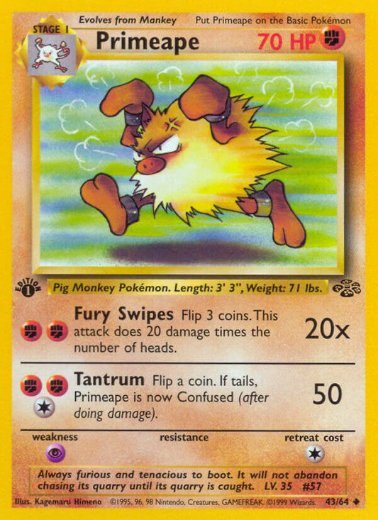 Primeape | Jungle | Classic | 43/64 | New Mint | Uncommon