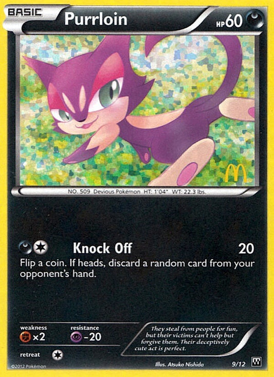 Purrloin | McDonald's Collection 2012 | Black & White | 9/12 | New Mint | No Rarity