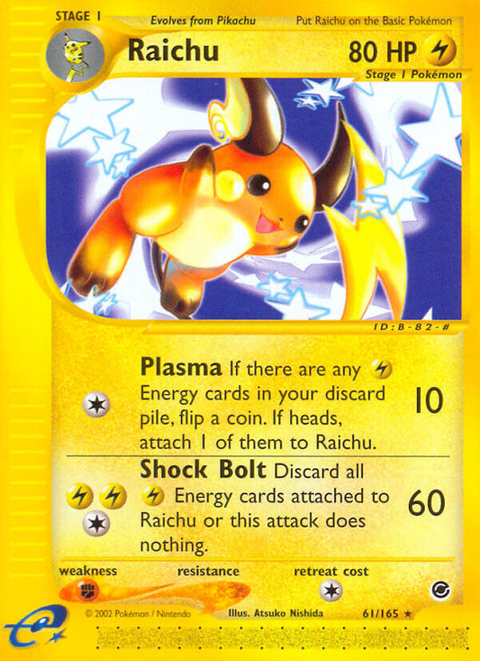 Raichu | Expedition | E-Card | 61/165 | New Mint | Rare