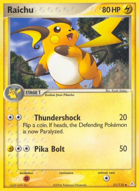 Raichu | Holon Phantoms | EX | 51/110 | New Mint | Uncommon